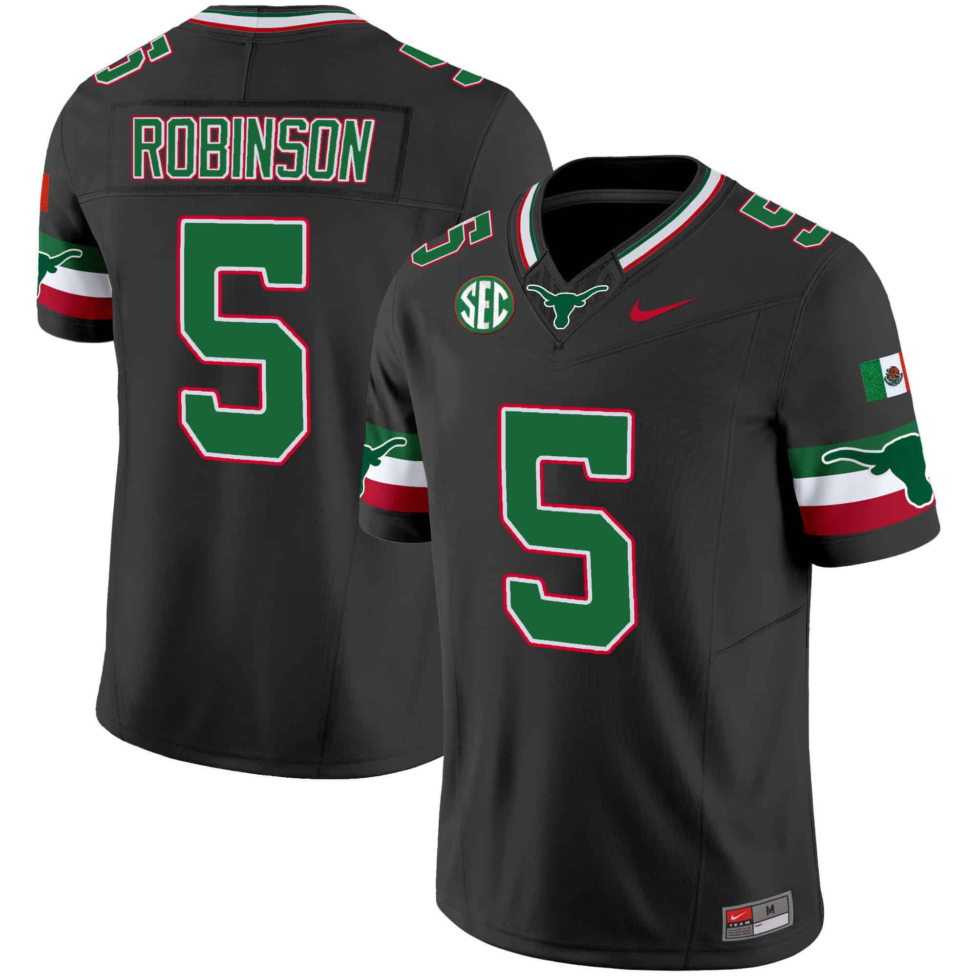Men Texas Longhorns #5 Robinson Black 2024 Nike Mexico SEC Patch Vapor NCAA Jersey->indianapolis colts->NFL Jersey